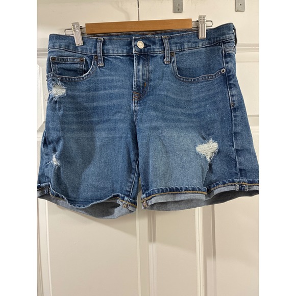 Gap Denim Pants - Gap Denim Womens 29 Distressed Medium Wash 5 Inch Inseam Jean Shorts Regular